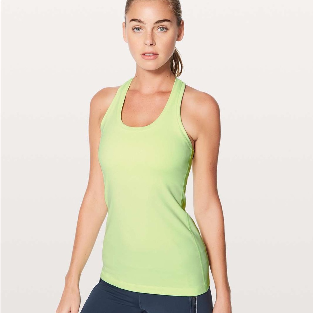 LuluLemon Cool racerback exercise tank neon lime